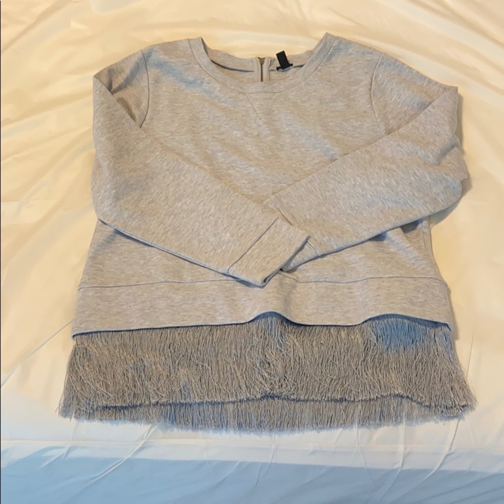Jcrew fringe sweatshirt XL